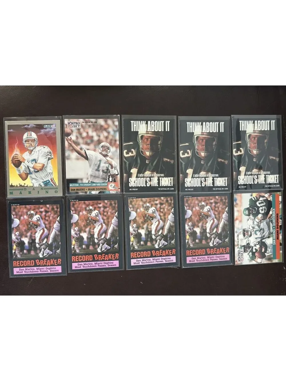 MIAMI DOLPHINSQB DAN MARINO VINTAGE COLLECTION PANINI/TOPPS/FLEER 31 CARD NM LOT